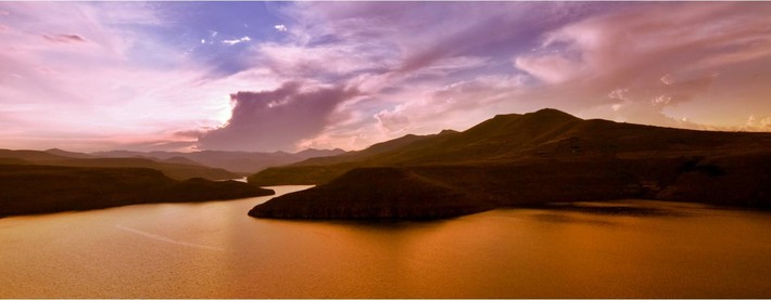 Dam at sunset